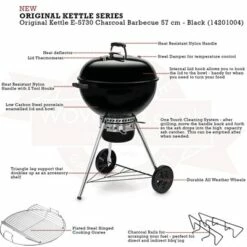 Weber Original Kettle Premium E-5730 Charcoal Grill 57cm -UK BBQ Sales 2024 WEB14201004 9